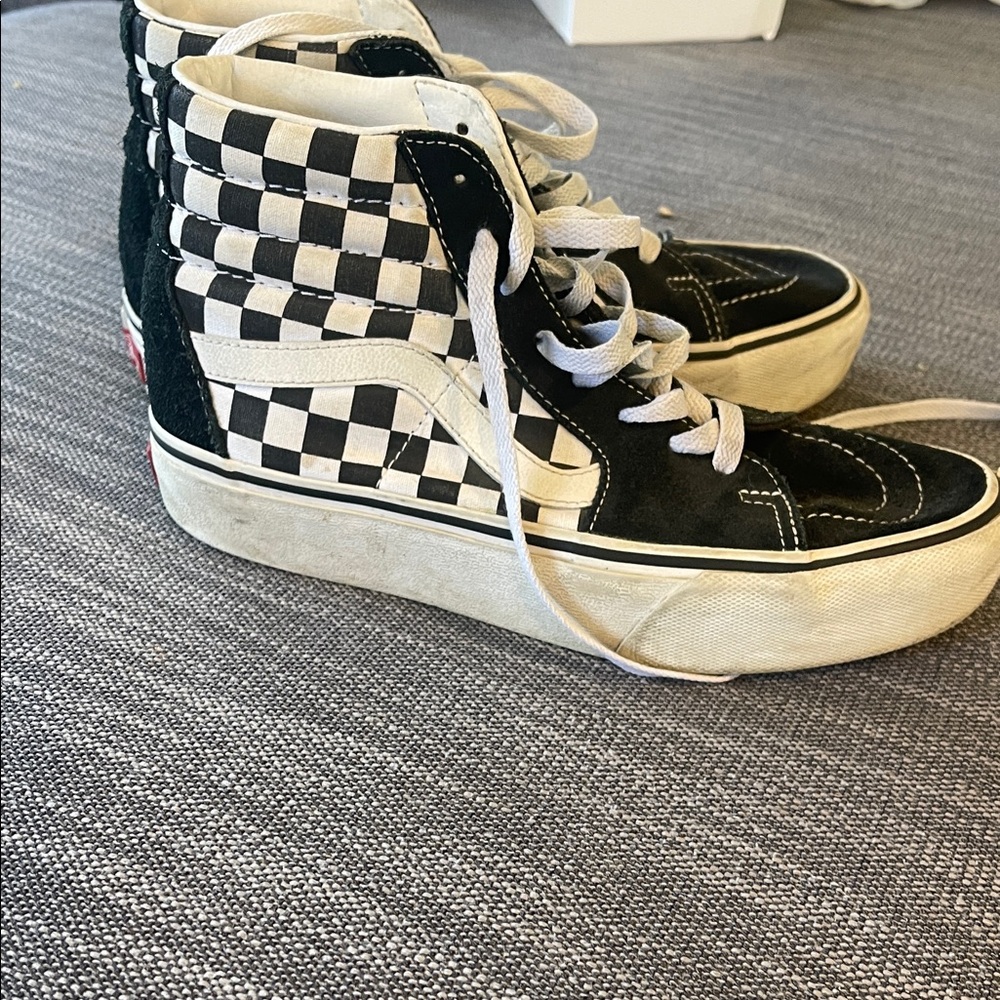 Vans Black and White Checkerboard High-Tops